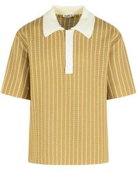 Jil Sander - Polo de punto de algodón beige - Lyst