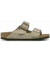 Birkenstock - Arizona Sfb Taupe, Suede Leather - Lyst