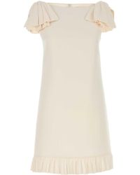Valentino Garavani - Ivory Wool Blend Dress - Lyst