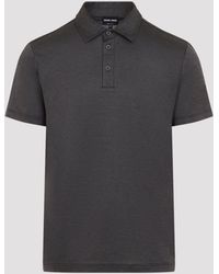 Giorgio Armani - Silk And Cotton Polo - Lyst