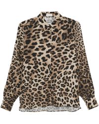 Officine Generale - Elzini Leopard Voile Viscose - Lyst