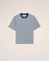 Ami Paris - Boxy Fit Mariniere T-shirt Met Korte Mouwen En Ami De Coeur-patch - Lyst