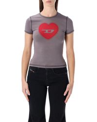 DIESEL - T-shirts En Polo's Grijs - Lyst