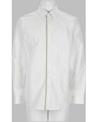 Burberry - Shirt With Check Trim, Cotton - Lyst