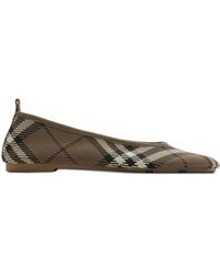 Burberry - Bailarinas Check Knit Baby - Lyst