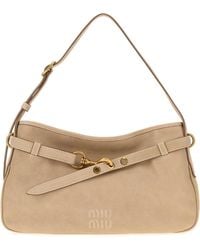 Miu Miu - Sand Nappa Leather Shoulder Bag - Lyst