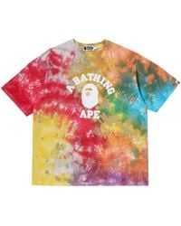 A Bathing Ape - Tie Dye College Relaxed Fit Tee M - Lyst