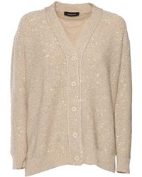 Fabiana Filippi - Sequin Cotton Ribbon V Neck Cardigan - Lyst