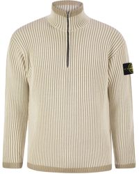 Stone Island - Half Zip Wool Jumper - Lyst