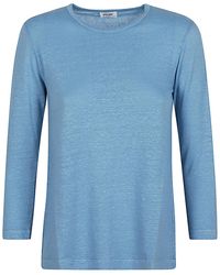 Base London - Linen Jersey Long Sleeve T Shirt - Lyst
