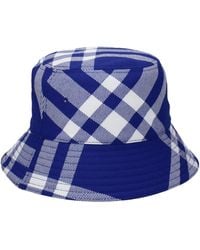 Burberry - Hats Men poliéster azul/blanco - Lyst