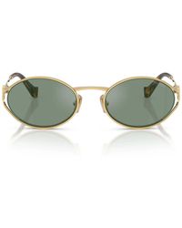 Miu Miu - Sonnenbrille Mu52 Y 5 Ak04 M Gold/Grün verspiegeltes Grau Damen - Lyst