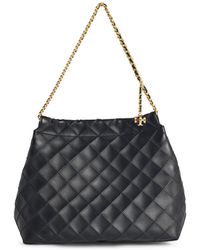 Tory Burch - 'Fleming Hobo' Black Lear Tasche - Lyst