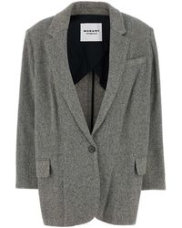 Isabel Marant - Embroidered Wool Blend Cikaito Blazer - Lyst
