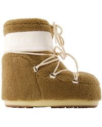 Moon Boot - Icon Low Fleece Boots Synthetic Brown - Lyst