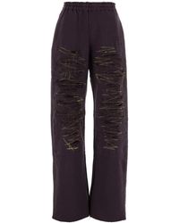 MM6 by Maison Margiela - Aubergine Cotton joggers - Lyst