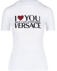 Versace - T-Shirt mit gedrucktem Logo - Lyst