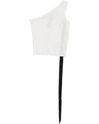 Rick Owens - Drkshdw Ziggy One-Shoulder Top With Ribbon - Lyst