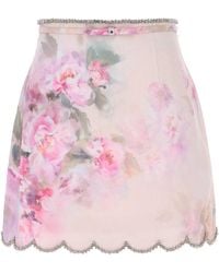Zimmermann - Crush Linen Mini Skirt - Lyst