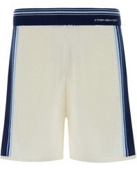 CASABLANCA - White Mesh Bermuda Shorts - Lyst