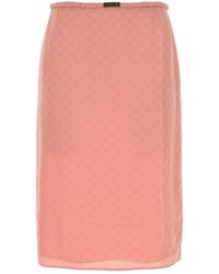 Gucci - Gg Silk Skirt - Lyst