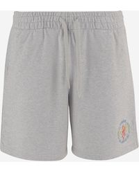 CASABLANCA - Cotton Shorts With Logo - Lyst