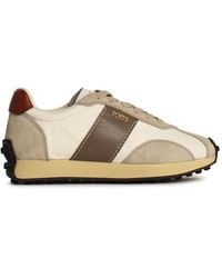 Tod's - Tod 's 'T Vintage' beige Lear Misch -Sneakers - Lyst