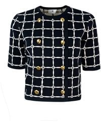 Elisabetta Franchi - Cardigan franchi Elisabetta dans Jacquard Logo Con Bottoni Dorati - Lyst