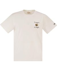 MC2 Saint Barth - T Shirt With Embroidery On The Chest - Lyst