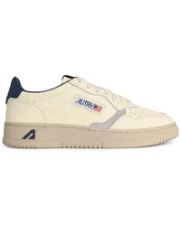 Autry - 'Medalist Low' Ivory Lear Sneakers - Lyst