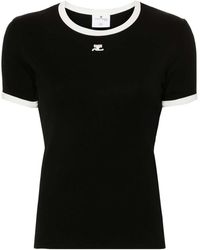 Courreges - Bumpy Contrast T-Shirt Reedition - Lyst