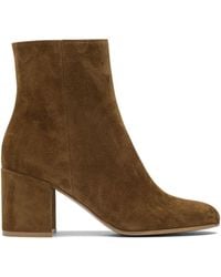 Gianvito Rossi - Suède Laarzen Met Blokhak - Lyst