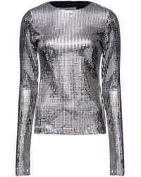 MM6 by Maison Margiela - Silver Long-sleeved Top Tops Silver - Lyst