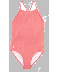 Polo Ralph Lauren - Knit Hipster Swim One Piece For Girls - Lyst