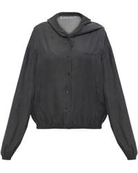 Alexander Wang - Drapey Hoodie W/ Front Placket - Lyst