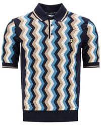 Dolce & Gabbana - Silk Polo Shirt Met Zigzag In - Lyst