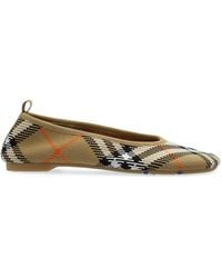 Burberry - Geruite Gebreide Ballerina's - Lyst