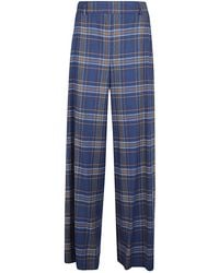 Niu - Wide Leg Checked Trousers - Lyst