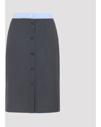 Prada - Wool Skirt - Lyst