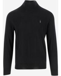 Polo Ralph Lauren - Embroidered Logo Turtleneck Wool Sweater - Lyst