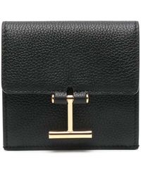 Tom Ford - Cartera Con Botón De Presión Y Logo - Lyst