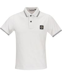 Stone Island - Tipped Compass Patch Polo Shirt White - Lyst