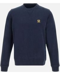 Belstaff - Blauer Baumwoll-Rundhalsausschnitt-Sweatshirt - Lyst