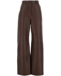 Loewe - Chocolate Nappa Leather Pant - Lyst