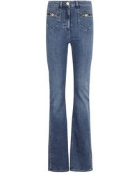 Elisabetta Franchi - Classic Flared Jeans With Fitted Waist - Lyst
