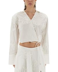 ROTATE BIRGER CHRISTENSEN - Wrap-Around Shirt Top - Lyst