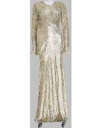 Self-Portrait - Maxi Dress Metallic Fiber - Lyst