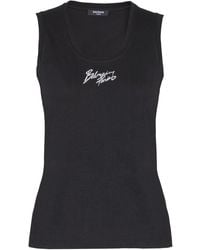 Balmain - Logo Cotton Tank Top - Lyst