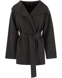 Max Mara - Rea Viscose And Wool Dressing Gown Coat - Lyst