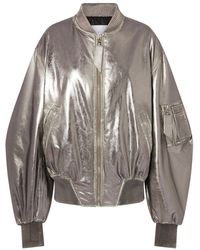 The Attico - De Attico Mirrored Leather Bomber Jacket Runway - Lyst